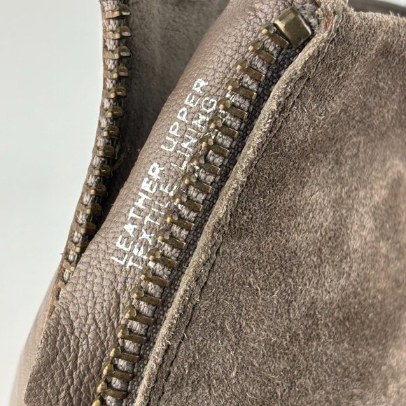 Corso Como Taupe Stacked Heel Open Toe Leather/Suede Booties Size 8M Like New - Picture 13 of 15